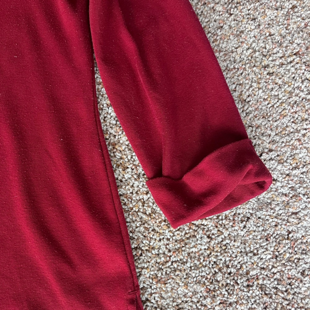 Merlot Red Karen Scott Burgundy Long Sleeve Boat Neck 3/4 Sleeve Evening Top - Picture 2 of 3